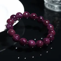 Natuurlijk Paars Rood Granaat Ster Licht Ronde Kralen Armband Edelsteen Voor Dames 7Mm 8Mm 9Mm 10Mm 11Mm Aaaaaa