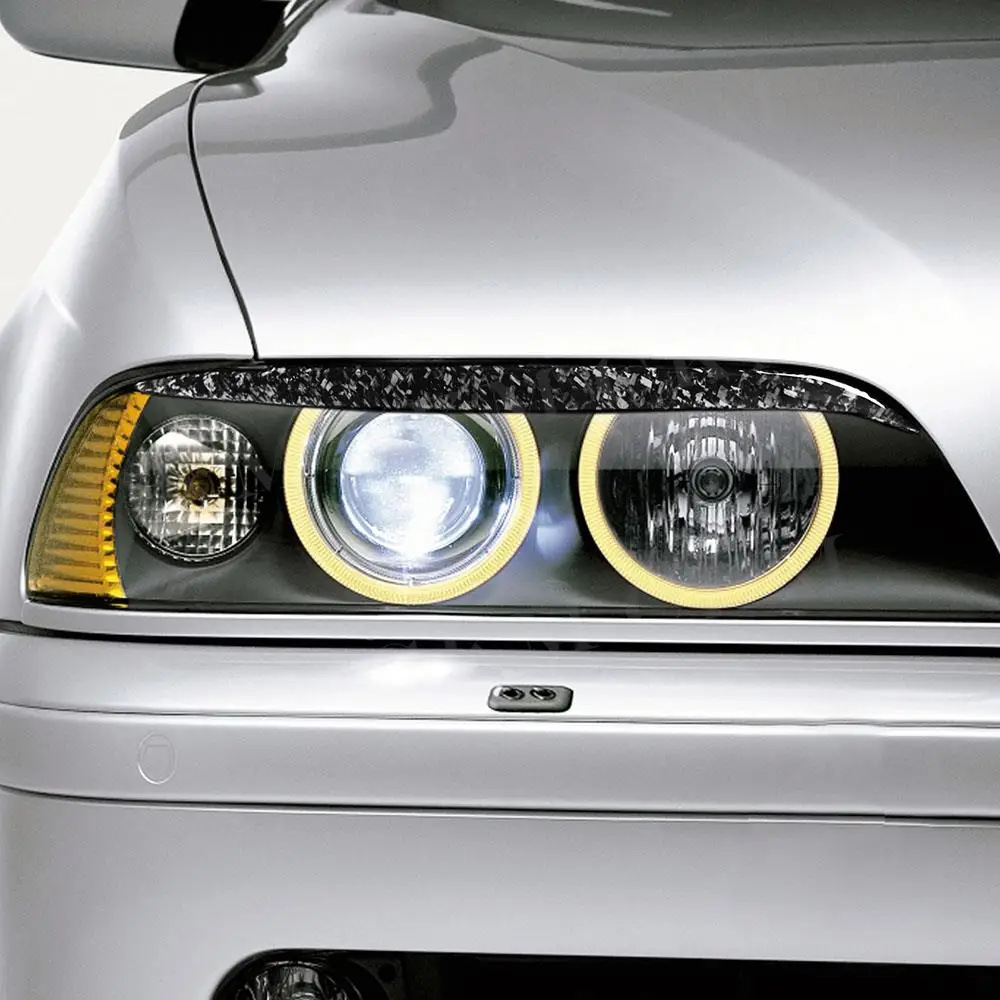 Carbon Fiber Front Bumper Headlamp Eyebrow Trim for BMW 5 Series E39 1997 1998 1999 2000 2001 2002 2003 Car Body Kit Accessories