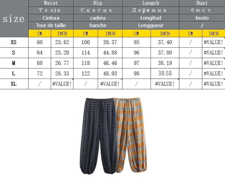 Frauen 2025, Herbst Mode Vielseitige Pumphose Plaid Gedruckt Lose Hosen Weibliche High-Taille Kordelzug Casual Hosen – Detail 1
