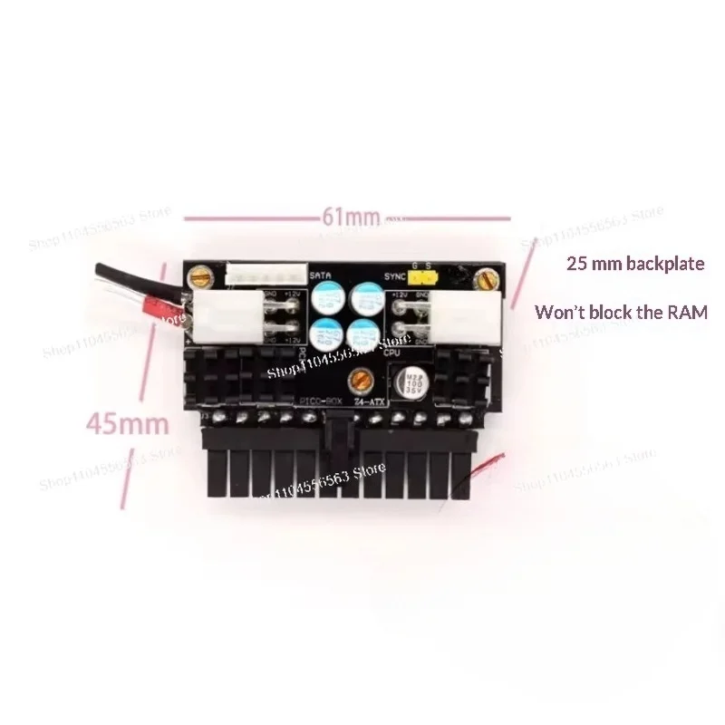 DC Power Module Z4-ATX-180W 19V DC Input 24 Pin Direct Plug 180W Silent ATX Power Supply for Mini ITX PC