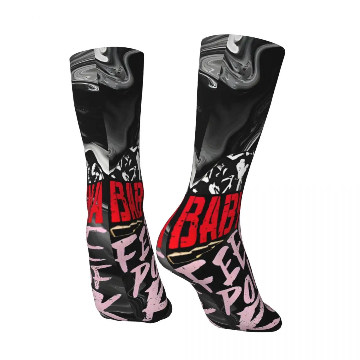 Calcetines de compresión con estampado de música Rock Retro para hombre, calcetín Unisex con estampado de Harajuku, lasaña de bebé, novedad