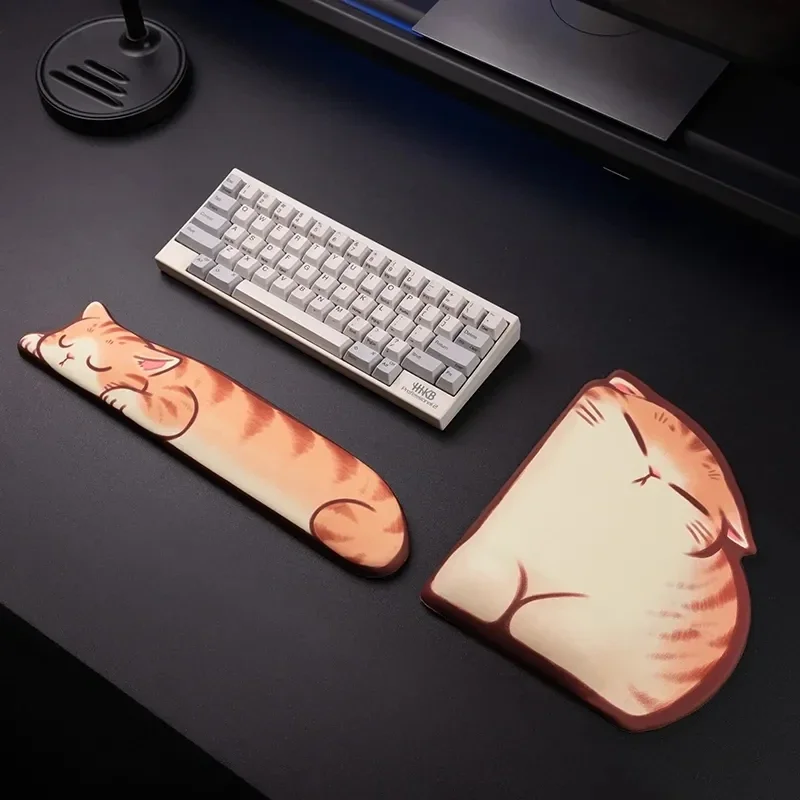 

3D Cute Cat Shaped Wrist Rest Mouse Pad Kawaii Soft Memory Foam Ergonomic Support Creative Non-Slip Desk Mat for Office Gaming