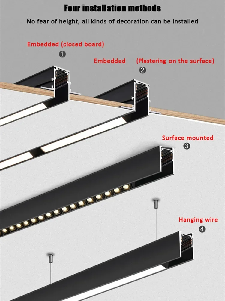 Modern Recessed Magnetic Track Lights Design LED Lamp Magnetic Rail Ceiling System Indoor Track Lighting Spot Rail Spotlights