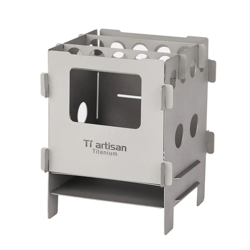 Tiartisan-EDC titânio Folding fogão a lenha, queimadores de álcool, portátil, ultraleve, ao ar livre, Camping, piquenique, panelas, churrasco, WS013T
