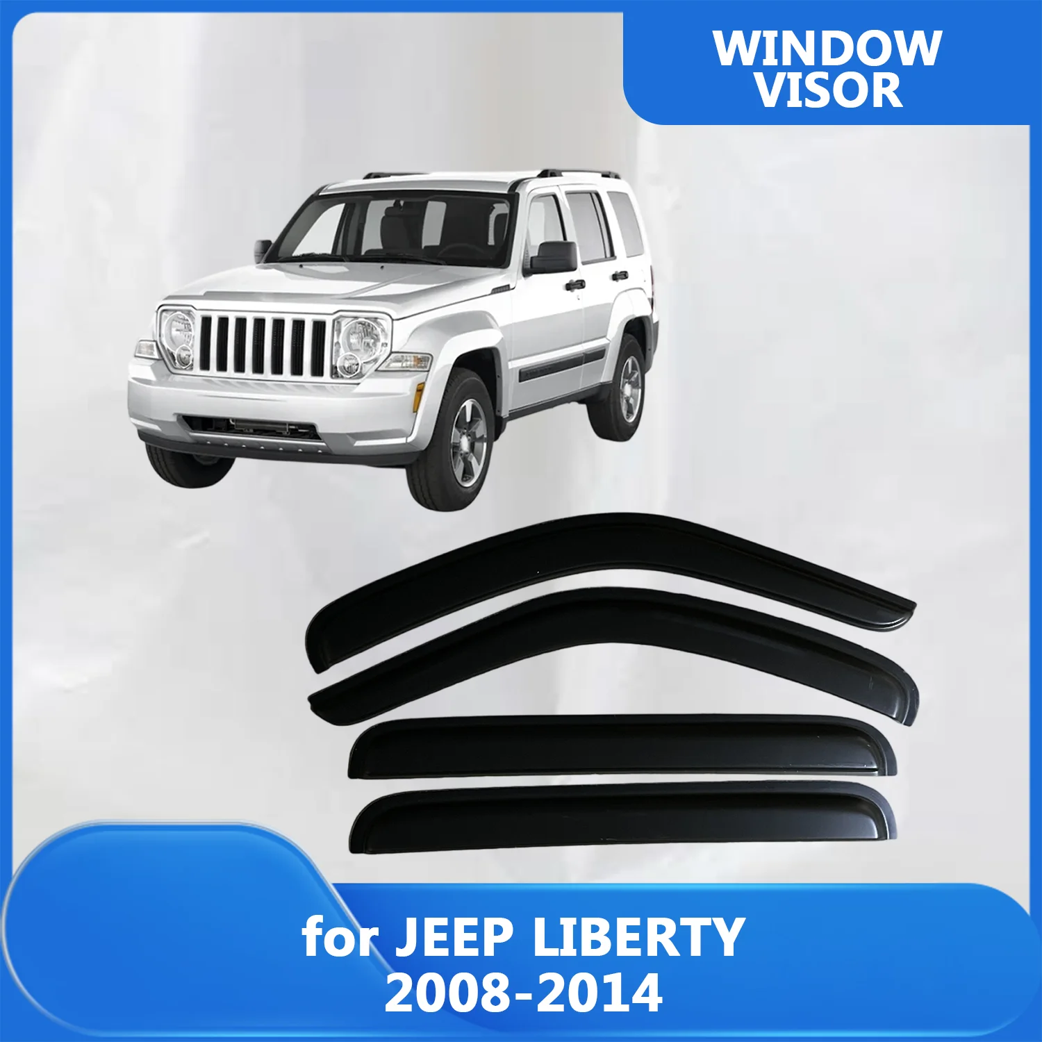 

Window Visor for JEEP LIBERTY 2008 2009 2010 2011 2012 2013 2014 Wind Deflectors Rain Guards Door Visor Vent Shades Rain