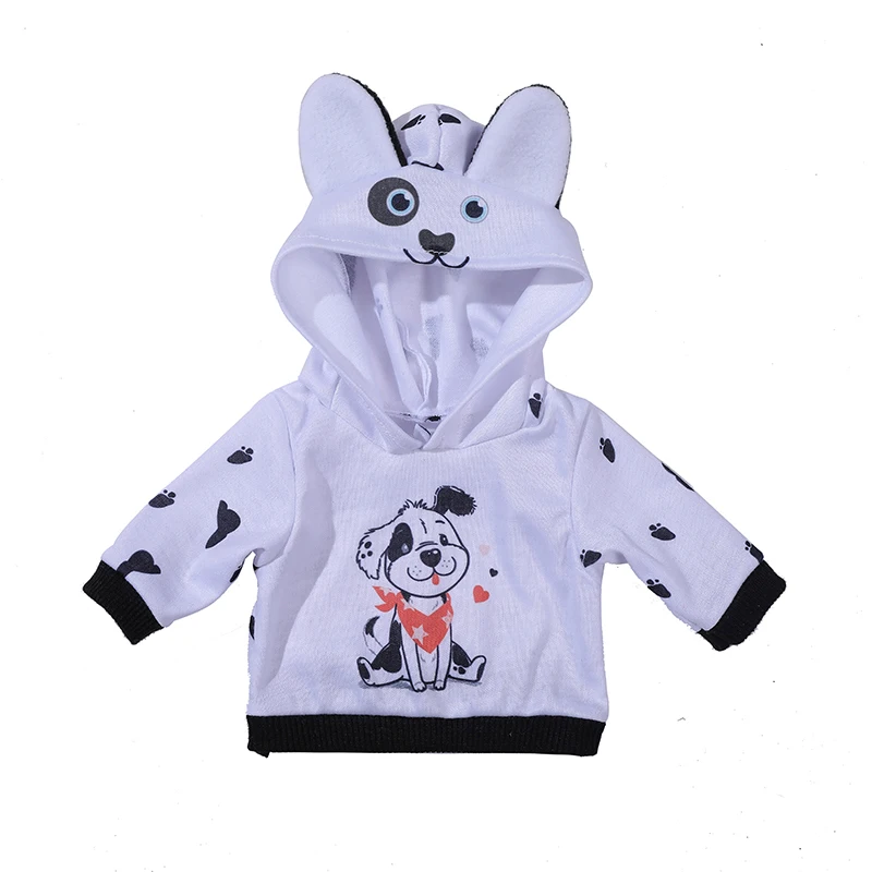 17 Inch Doll Clothes Cartoon Dog Hoodies Trousers 43cm New Born Baby Boy Clothes Sports Suit Toys for Girl Nendoroid Clothes