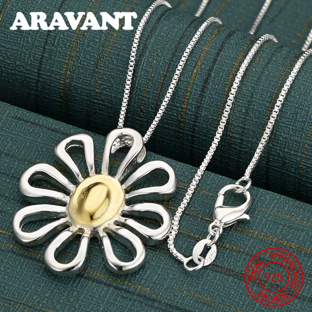 

925 Sterling Silver Daisy Pendant Necklace - Simple And Elegant Everyday Jewelry For Women