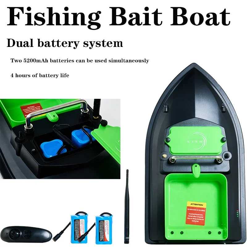 MBLN 2024,Dual battery system，Remote Control,RC Fishing Bait Boat,2KG Loaded,Fixed Speed Cruise,Waterproof long endurance VX