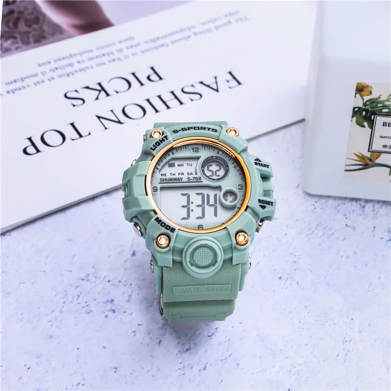 UTHAI CE133 New Children's Electronic Watch ins Jelly Sports Watch for Boy Girl Waterproof Alarm Clock Multifunctional Watch