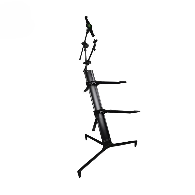 Heavy Plane Keyboard Stand 1.2M Aluminum Alloy Folding Adjustable Height for 61/76/88 Keys Electronic Keyboard Piano