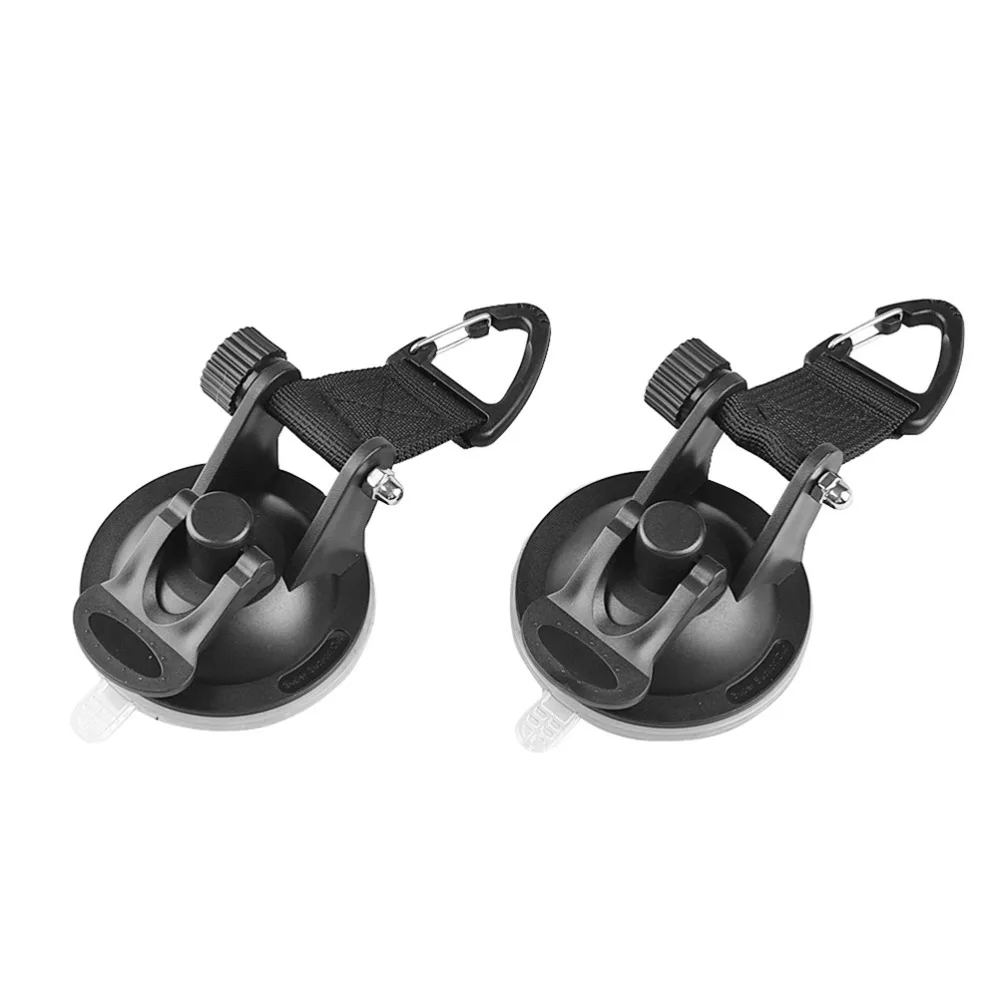 2PCS Plastic Suction Cup Hooks Reusable Black Tie Down Suction Cups Multi Surface Camping Tarp Accessory Boat Accessory Secure