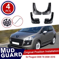 4x Car Mud Flaps for Peugeot 3008 T84 2008~2016 Accessories Mudguard Splash Guards Fender Mudflaps 2016 2013 2012 2011 2010 2009