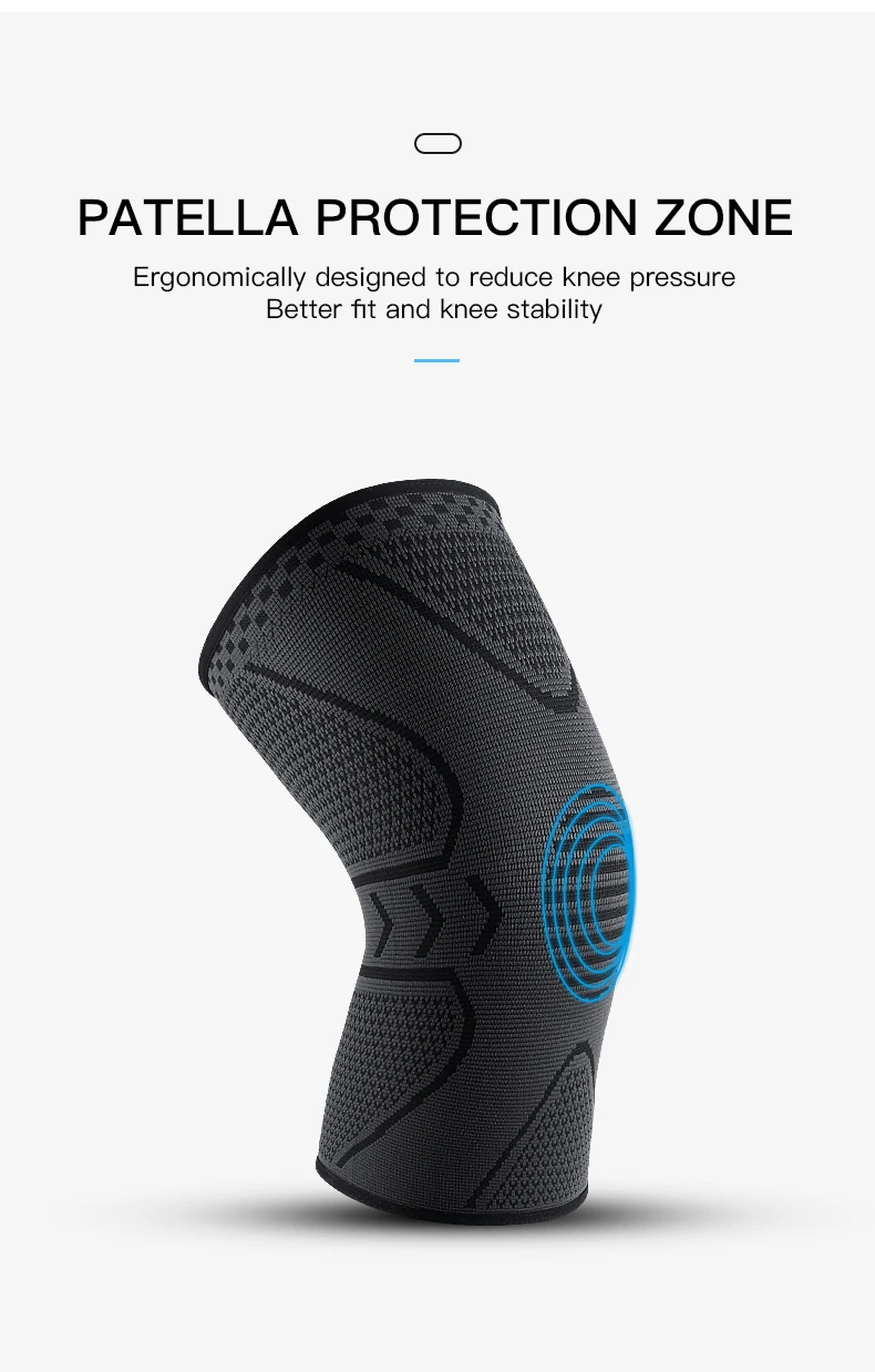 1 stück Fitness Laufen Radfahren Knie Hosenträger Elastische Nylon Knie Brace Für Sport Kompression Knie Pad Hülse Basketball Volleyball – Detail 7