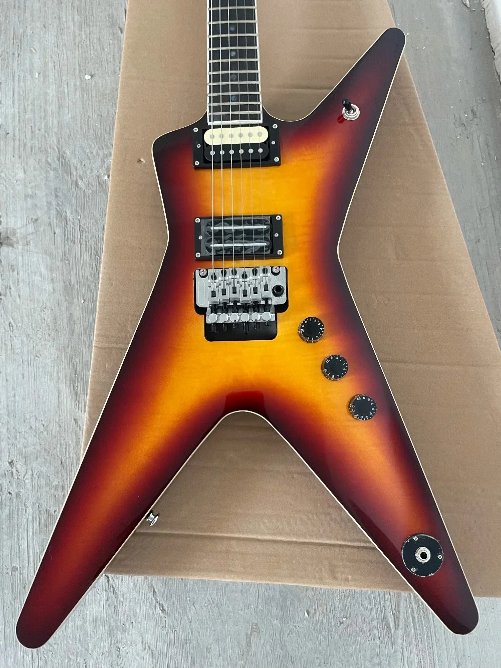 Handmade 2026 Sunset Color Veneer Custom Darrel ML Type Shaped Guitar
