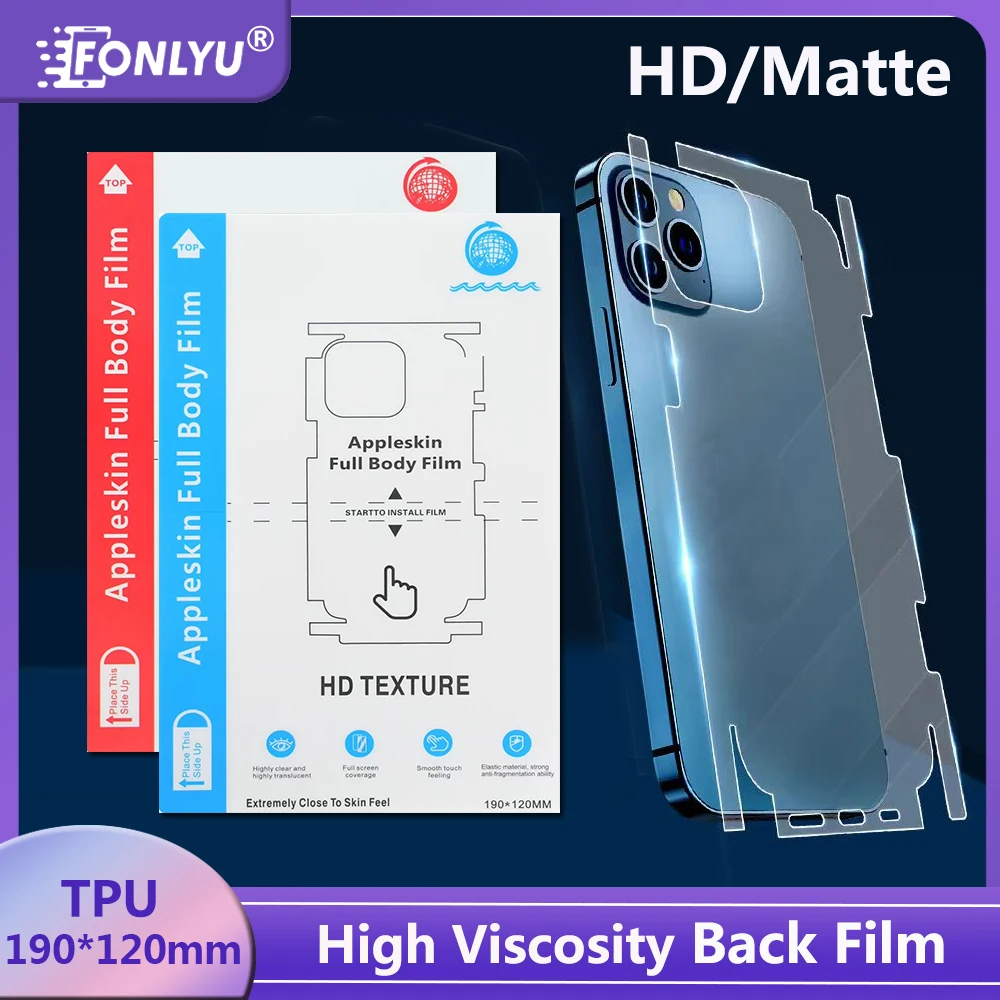 

FONLYU 50pcs Transparent Back Screen Protector Full Body Wrap Protection Film for iPhone 15 14 13 Pro Max Blade Cutting Machine