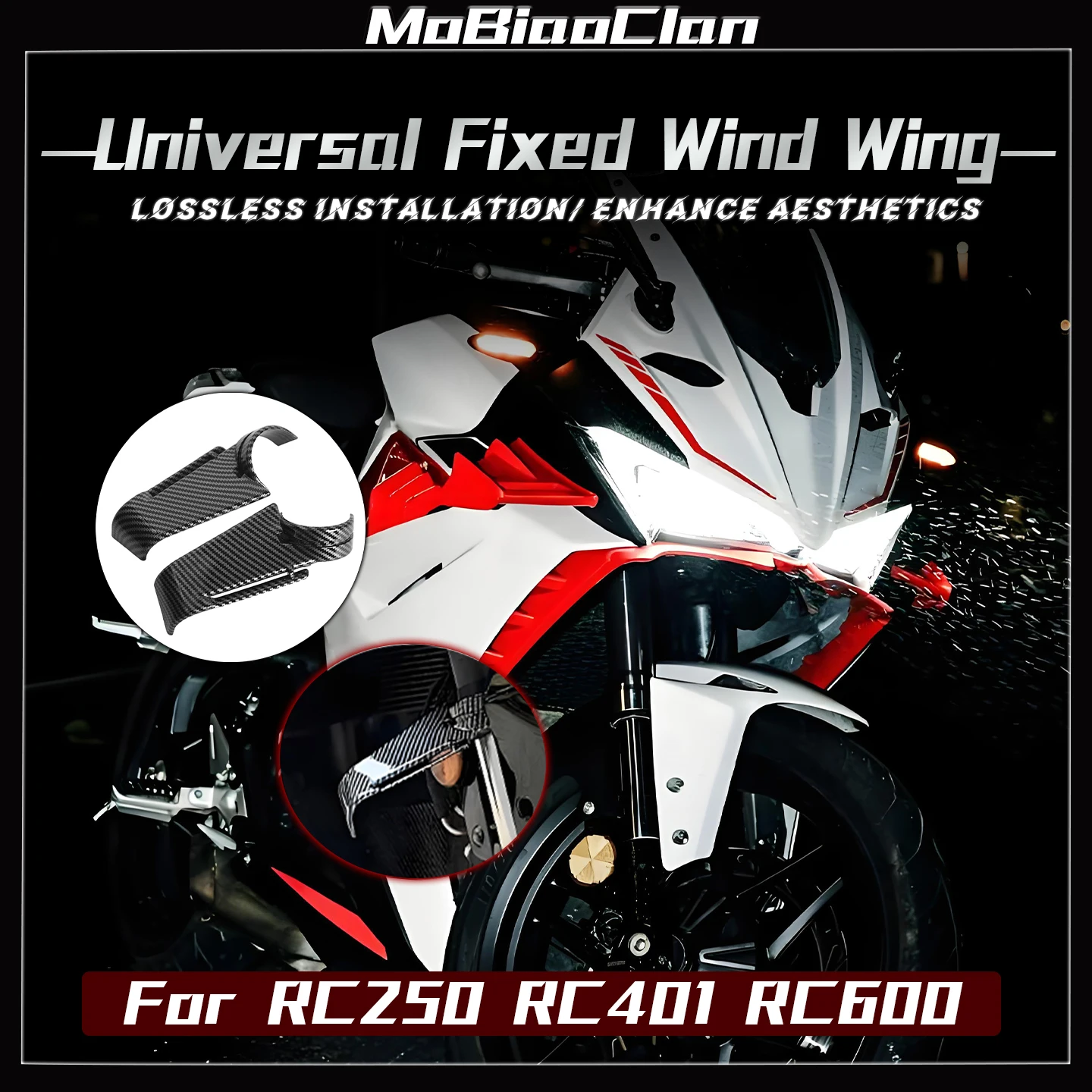 

﻿For CYCLONE RC250 RC401 RC600 hock-absorbing fixed wing side wing guide plate Motorcycle modification universal spoiler ﻿