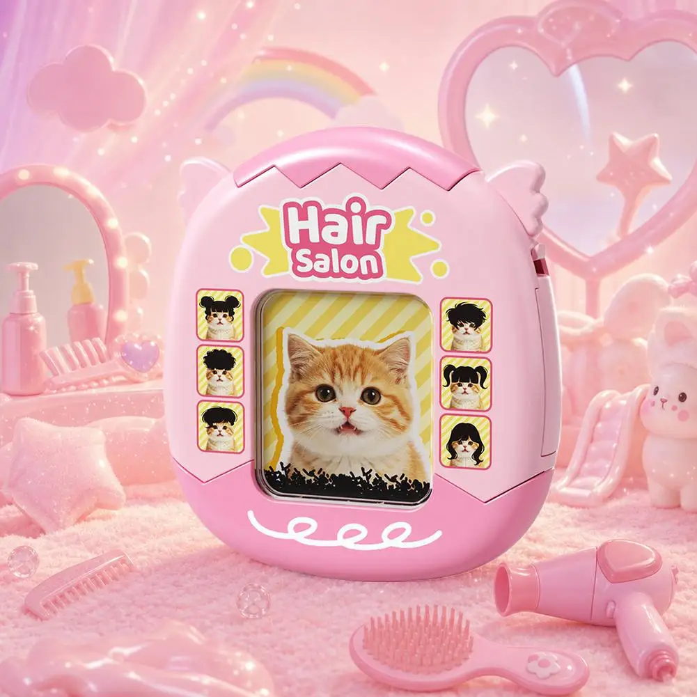 Fidget DIY Haarstil-Schlüsselanhänger Lustiges Mini-Magnetisches Zeichenbrett Stahlperle Kreativer Katzen-Styling-Anhänger Auto-Anhänger – Detail 3