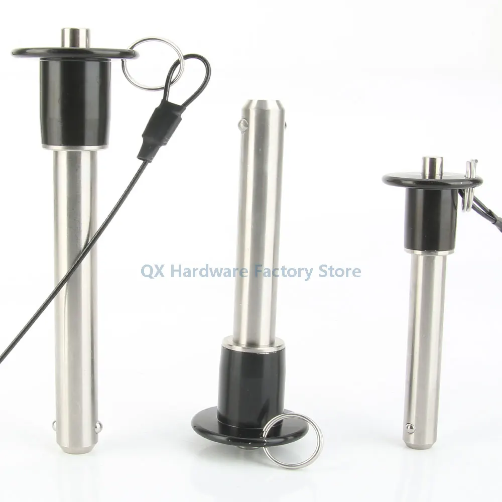 QX011 Stainless Steel Spring Load Detent Pin Button Handle Quick Release Ball Lock Pin With Fasten Rope For Positioning - Image 6