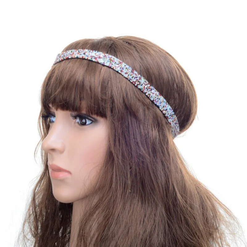 Wholesale retail charming Fshion black beads beading handmade gems Elastic headbands