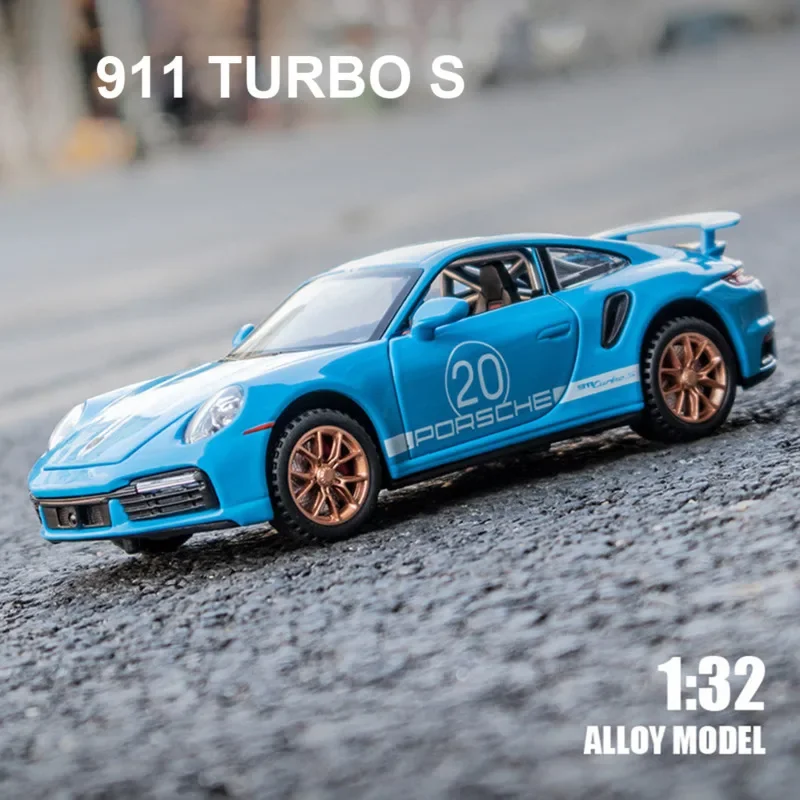 1:32 Porsche 911 Turbo S Alloy Racing Car Model Diecasts Toy Vehicles Metal Sports Supercar Model For Kids Childrens Toys Gifts