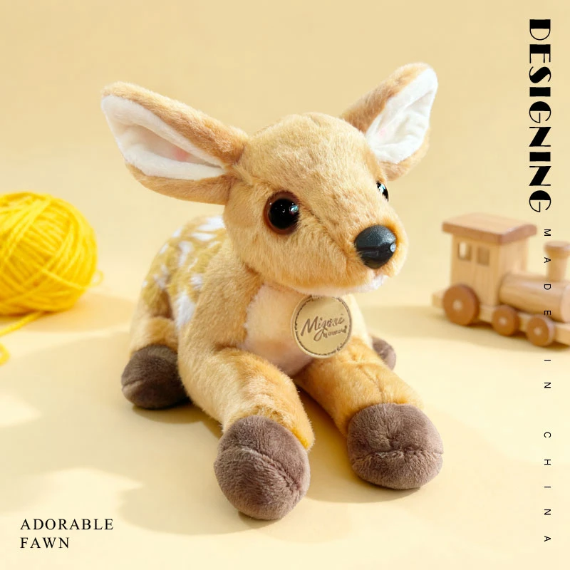 25CM Liegen Rehkitz Plüsch Spielzeug Weiche Angefüllte Cartoon Tier Puppe Nette Deer Puppe Für Home Dekoration Geschenke – Detail 14