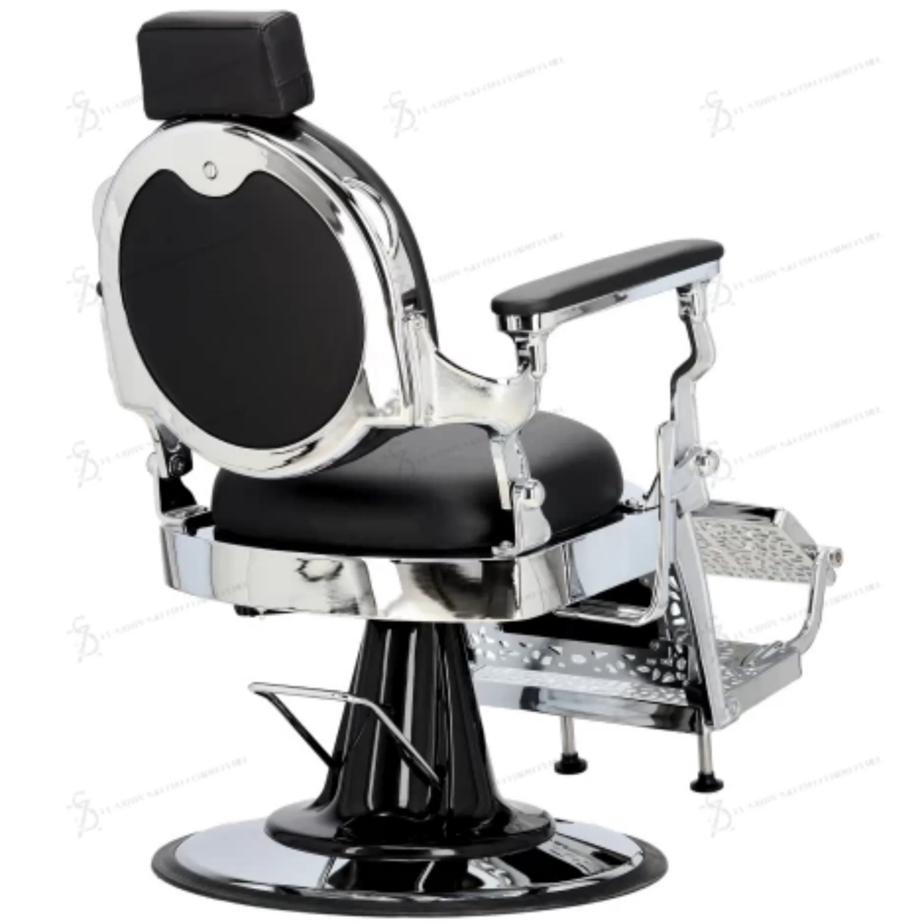 Hot Selling Hair Salon Hairdressing Chair Barbershop Furniture Round Base Adjustable Height Hydraulic Pump Retro Barber Chair