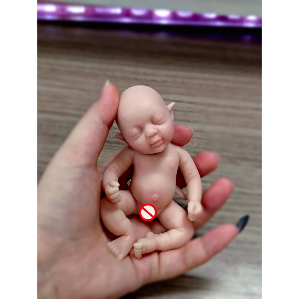5 "Mini Reborn Elf Pop Realistisch Levensecht Verrassingsspeelgoed voor Kinderen Anti-Stress Relief Pop met Voedingsaccessoires