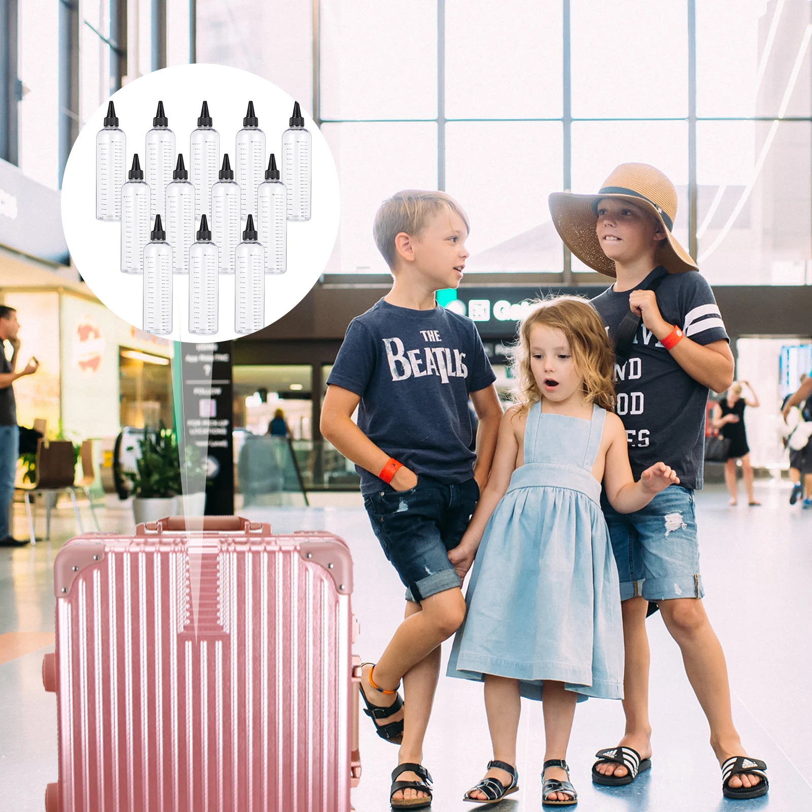 

12Pcs Professional Hair Perm Nose Bottles Clear Plastic Refillable Measuring Container Salon Hair Care Tool