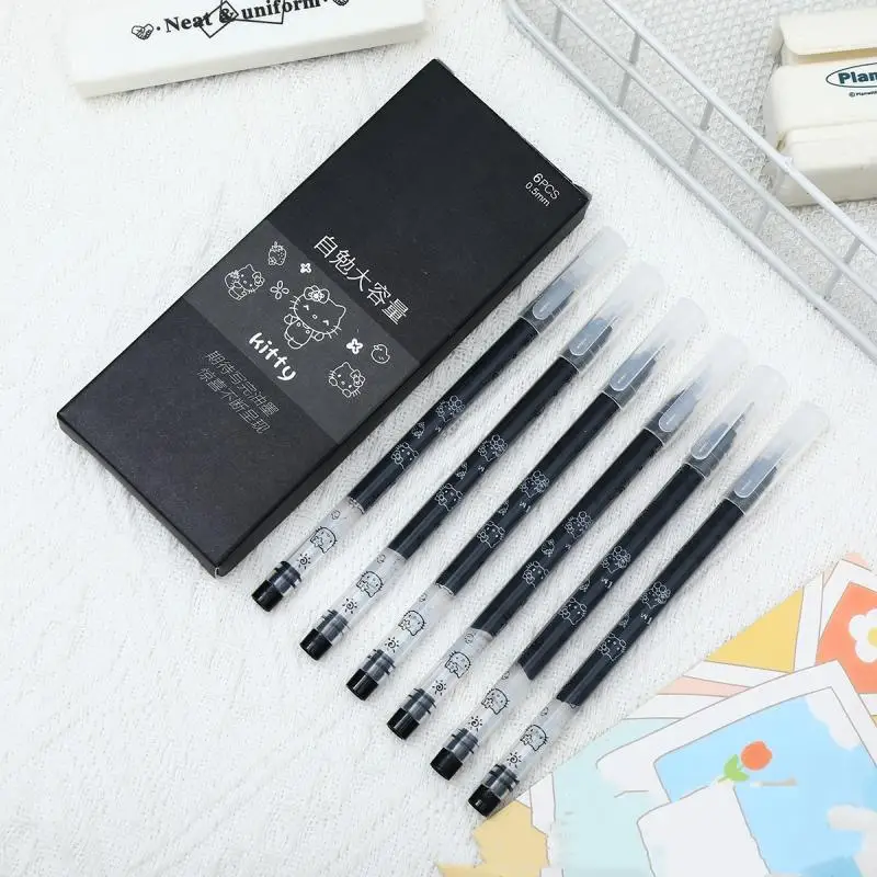 

6Pcs Cute Cartoon High-capacity Sanrio Capybara Gel Pens Kawaii Pen Set Quickly-Drying Pen Set Office School Stationery Supplies