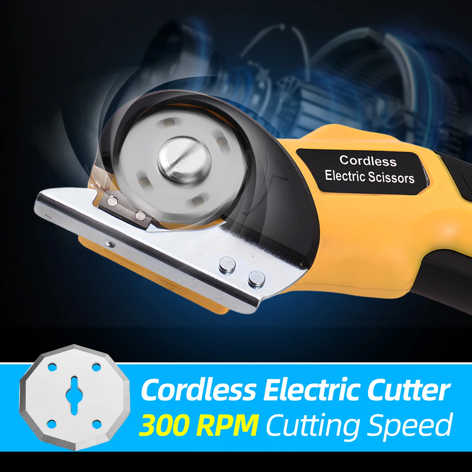 4V Cordless Electric Scissors - Rechargeable for Cardboard Fabric Leather - w/ Safety Lock & LED
