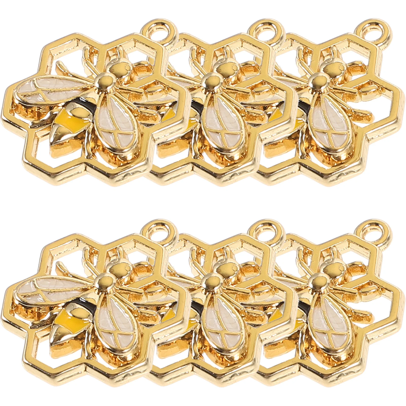 

6pcs Bee Charms For Jewelry Making Metal Diy Animal Pendant Earrings Bracelet Necklace Craft Accessories Bees For Crafts