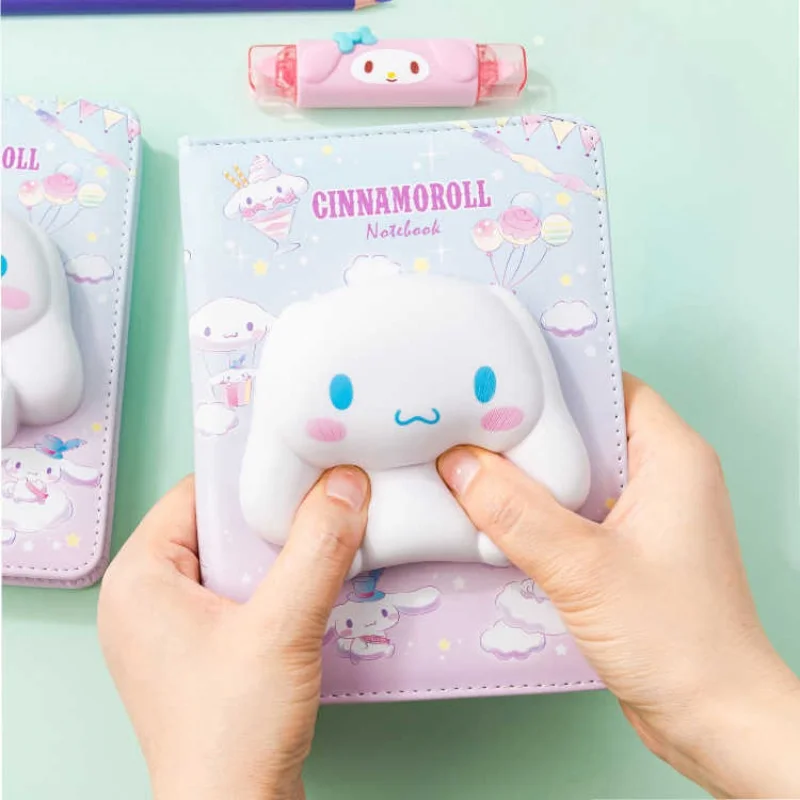 

2025 Sanrio 3D Decompression Notebook Cinnamoroll Hello Kitty Kawaii Cartoon Book Student School Supply Creative Gift for Kids