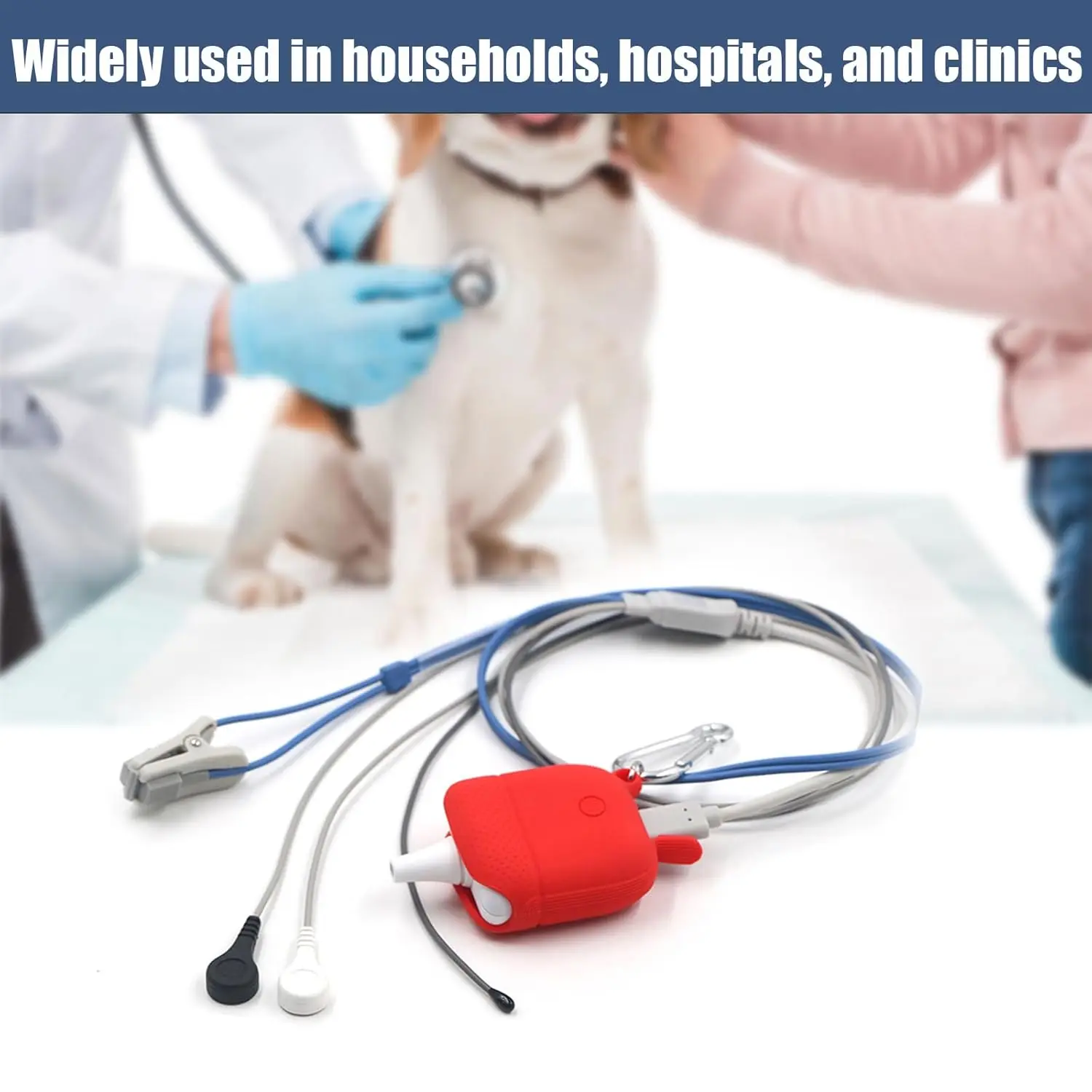 Bluetooth Veterinary Monitoring Devices Medical Pulse Oximeter Monitor for Pet ECG Equipment