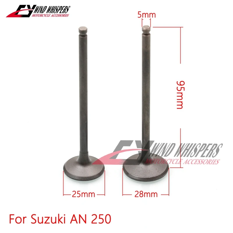 2XPCS Motorcycle Intake Exhaust Valves Set Fit Suzuki AN250 AN 250 AN400 AN 400 Burgman 400cc