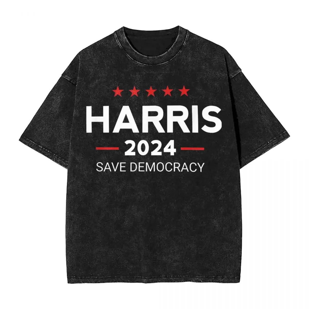 

Washed T Shirts Kamala Harris 2024 America Hip Hop Retro T-Shirts High Street Streetwear Cotton Graphic Tops Tees Men Women