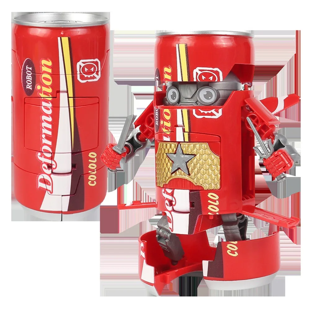 Mecha-Robot de Soda deformado, figuras de acción, botella de deformación educativa, lata de bebida de Cola, Robot transformador divertido