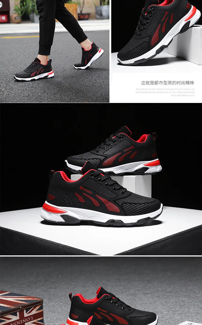 Sneakers Men Light Running Shoes Walking Trainers Breathable Mesh Air Tennis Shoes Outdoor Casual Lace Up Men Sports Shoes