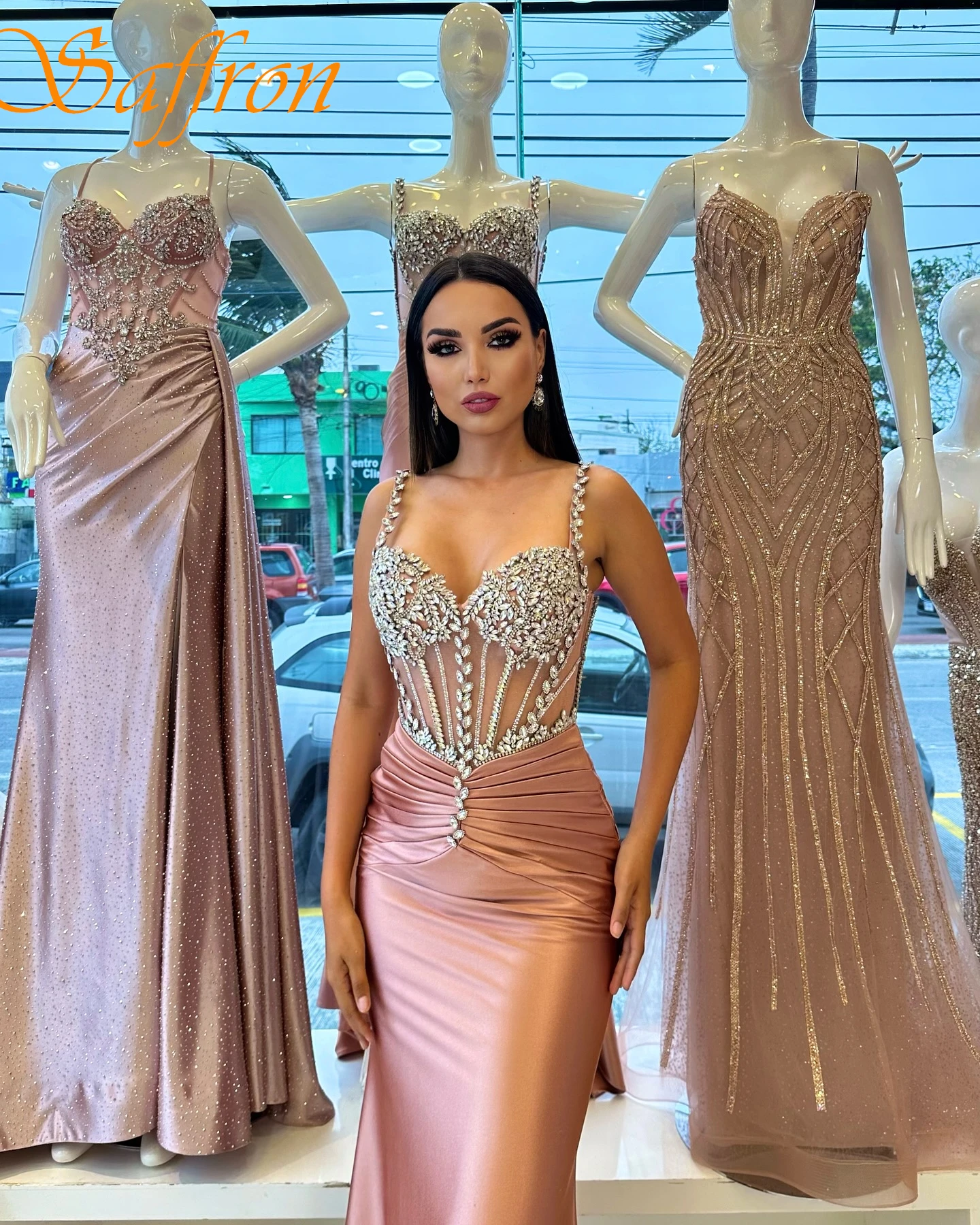 Customized Mermaid Sweetheart Spaghetti Straps Elegant Evening Dress Delicate Bespoke Occasion Gowns Modern Fashion Prom Dress