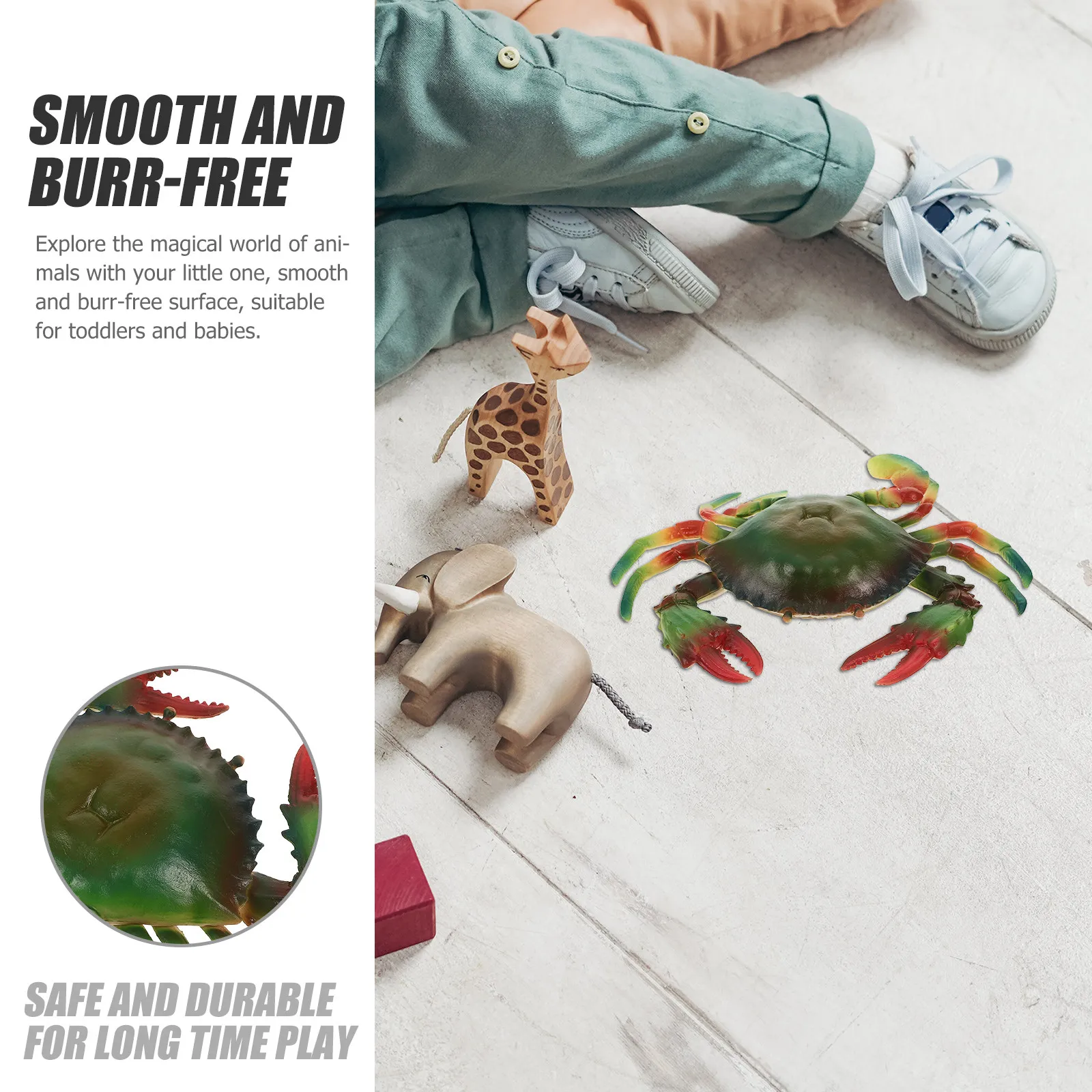 Simulated Kids Playset Realistic Crab Artificial Simulation Sea Animal Educational Learning Creative Decoration for Toddlers