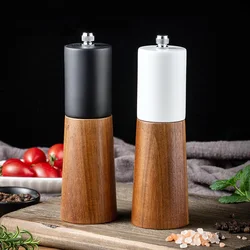 Multi-Functional Black White Salt Pepper Grinder Seasoning Spice Mill 6inch