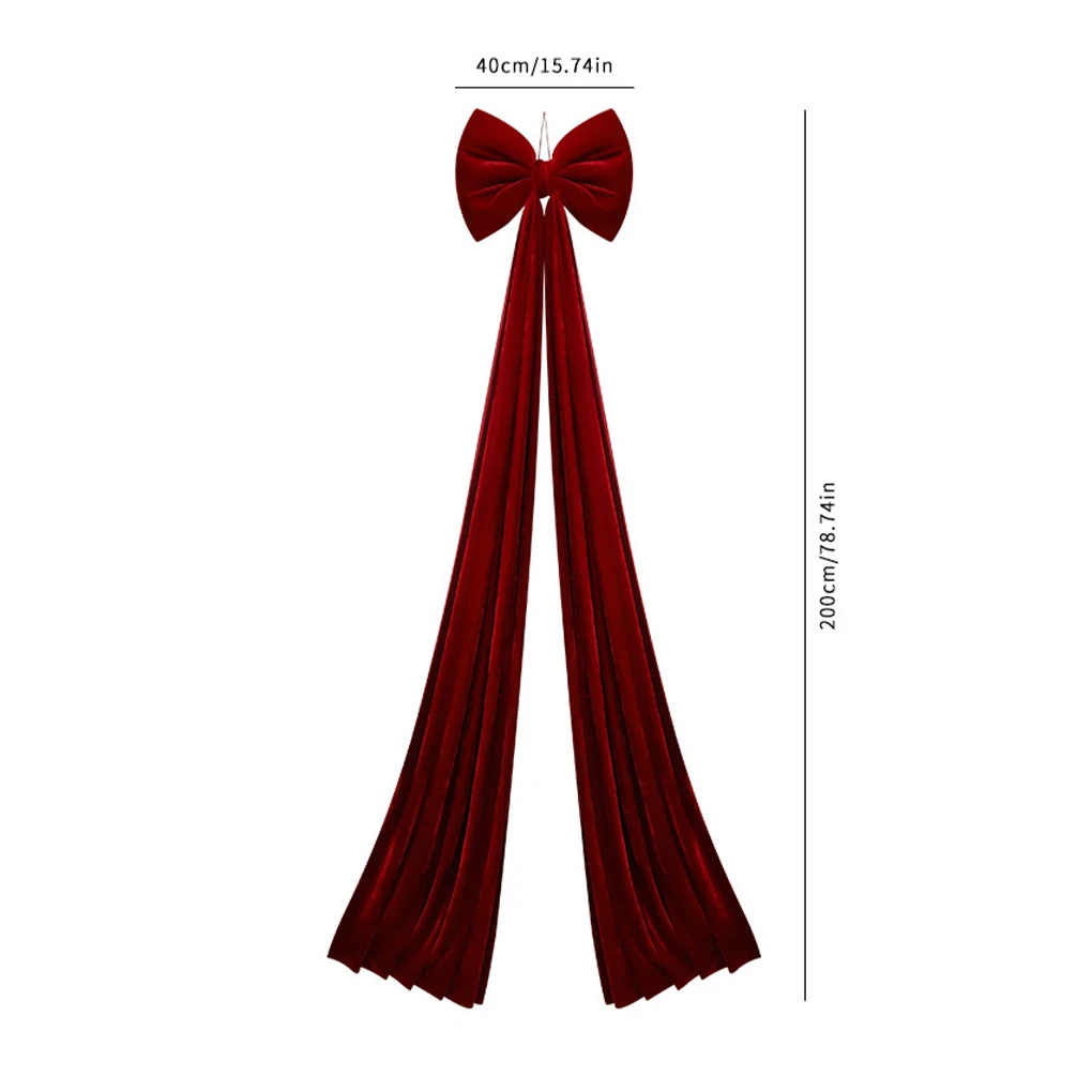 ديكور عيد الميلاد للمطاعم بفيونكة مخملية قابلة لإعادة الاستخدام - فيونكات مخملية كبيرة جدًا متينة وكبيرة جدًا لعيد الميلاد #6