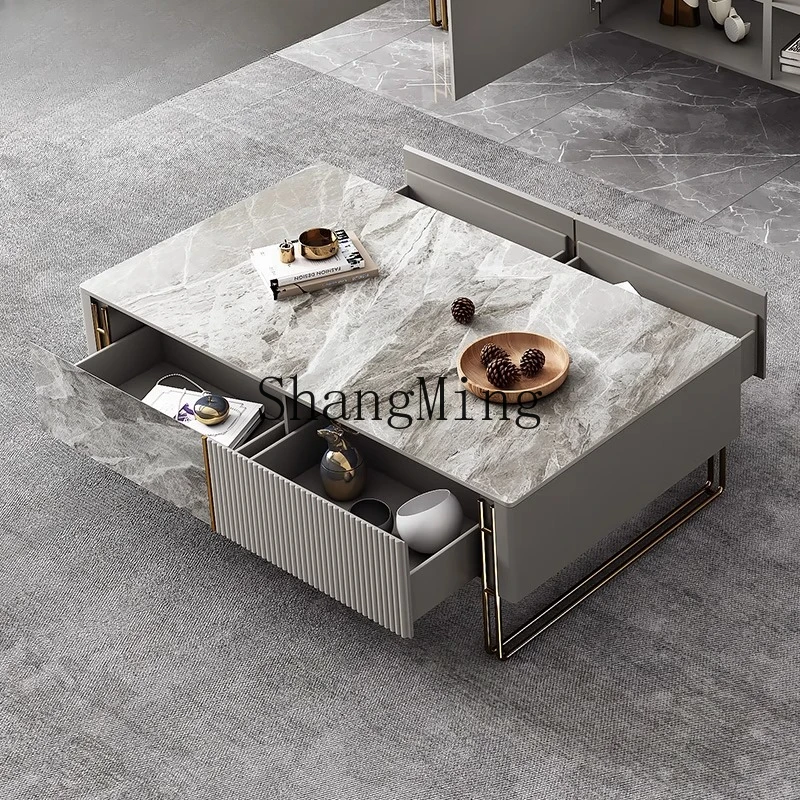 

CL light luxury rock slab coffee table modern simple living room creative tea table home decoration