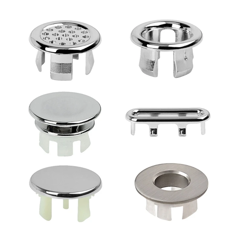 6 pz Rotondo Bacino Troppopieno Trim Tappo del del Lavello Tappo Scarico Inserto Copertura nel Installazione per