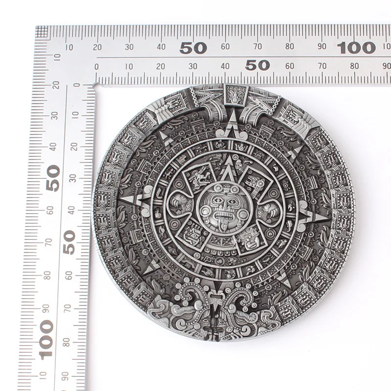 Aztec Solar Calendar Belt Buckle Mysterious ancient Mayan civilization pattern