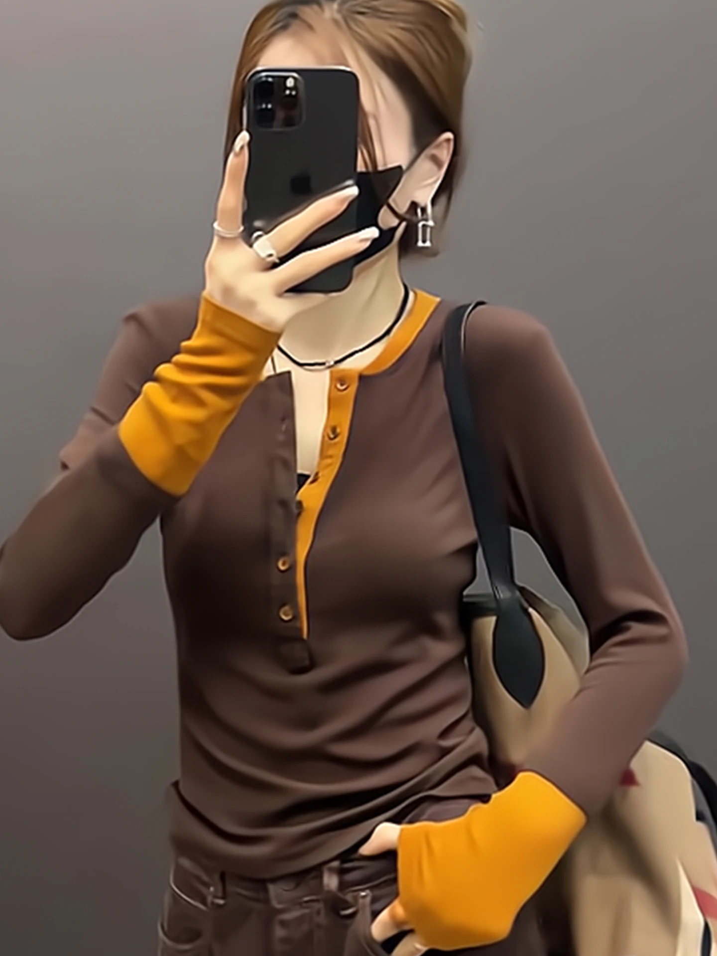 

Ele Korean Sle Simple Knitted Sweater Faionable Versatile Autumn New Arrival High-End Feel Small Top for Women