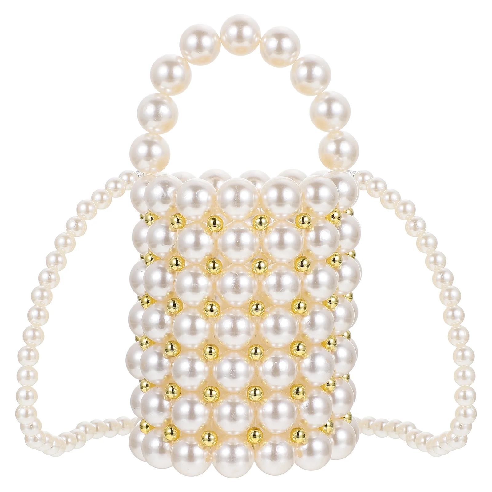 

1Pcs Pearl Bag Stylish Straddle Sling for Women Fashionable Crossbody Shoulder Tote Lightweight Shopping Handbag Moderate