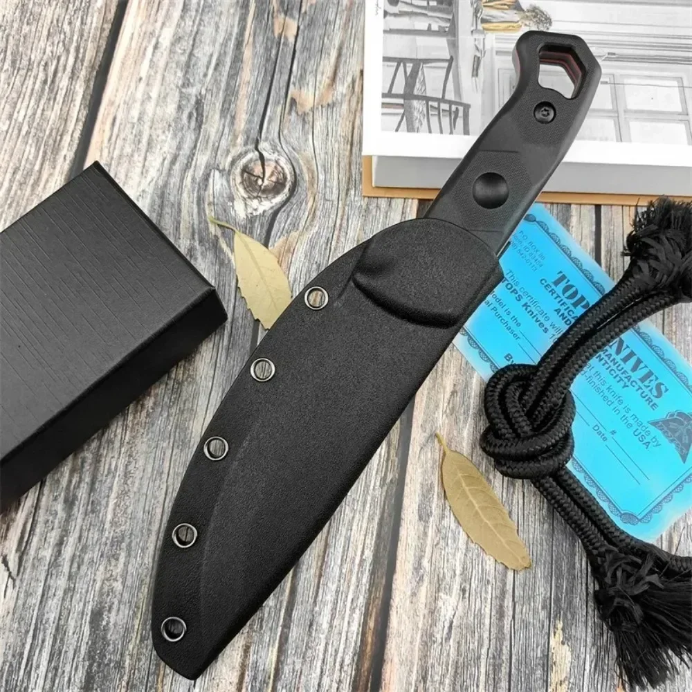 Tragbares D2-Stahl-Messer mit feststehender Klinge, Outdoor-Überlebensmesser, Nylon-Glasfaser-Griff, Alltagsmesser, EDC-Multitool, Jagdmesser – Detail 8