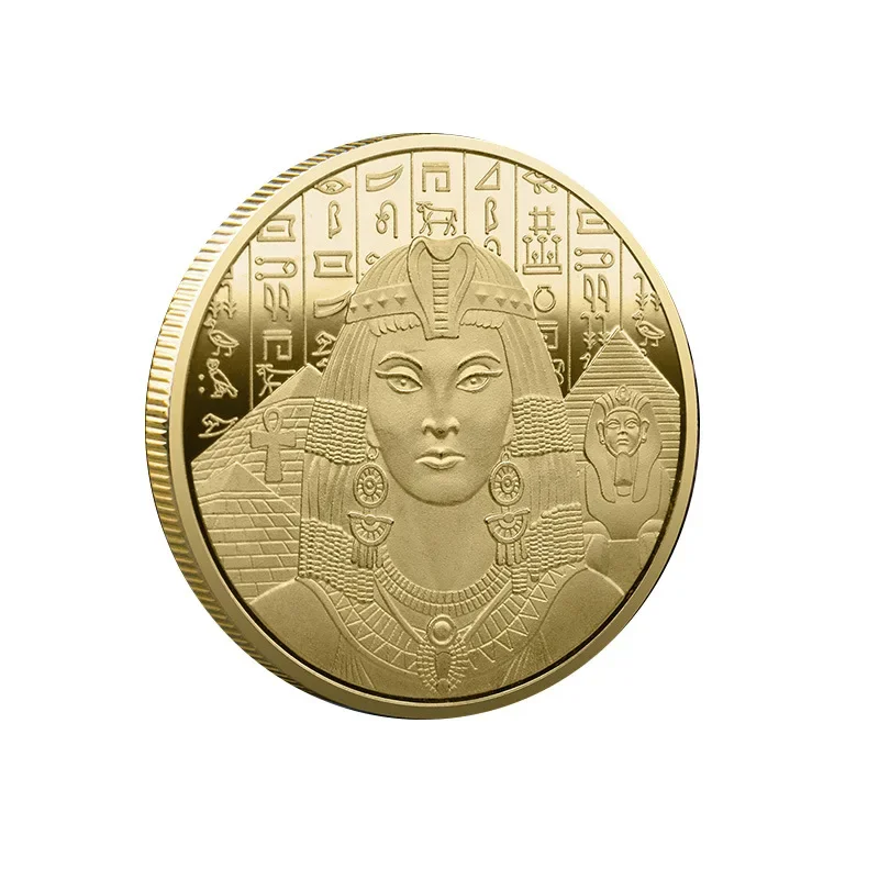 Christmas Gift Greek Ancient Pyramid Lucky Commemorative Coin Egyptian Sun Goddess Yanhou Gold and Silver Medal