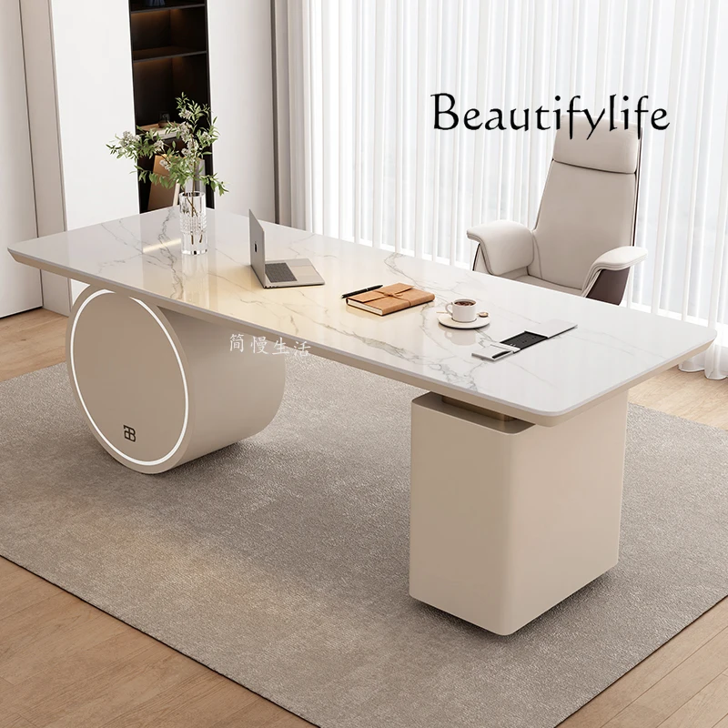 

J Italian Minimalist Rock Slab Desk Designer Computer Desk Boss Desk Business Consultation Table
