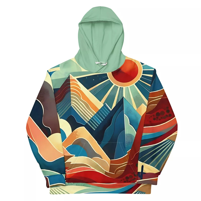 3d Printed Art Scenery Hoodie Men's Clothing Personality Street Outdoor Sports Hoodies Long Sleeves Trendy Pullover Sweatshirt